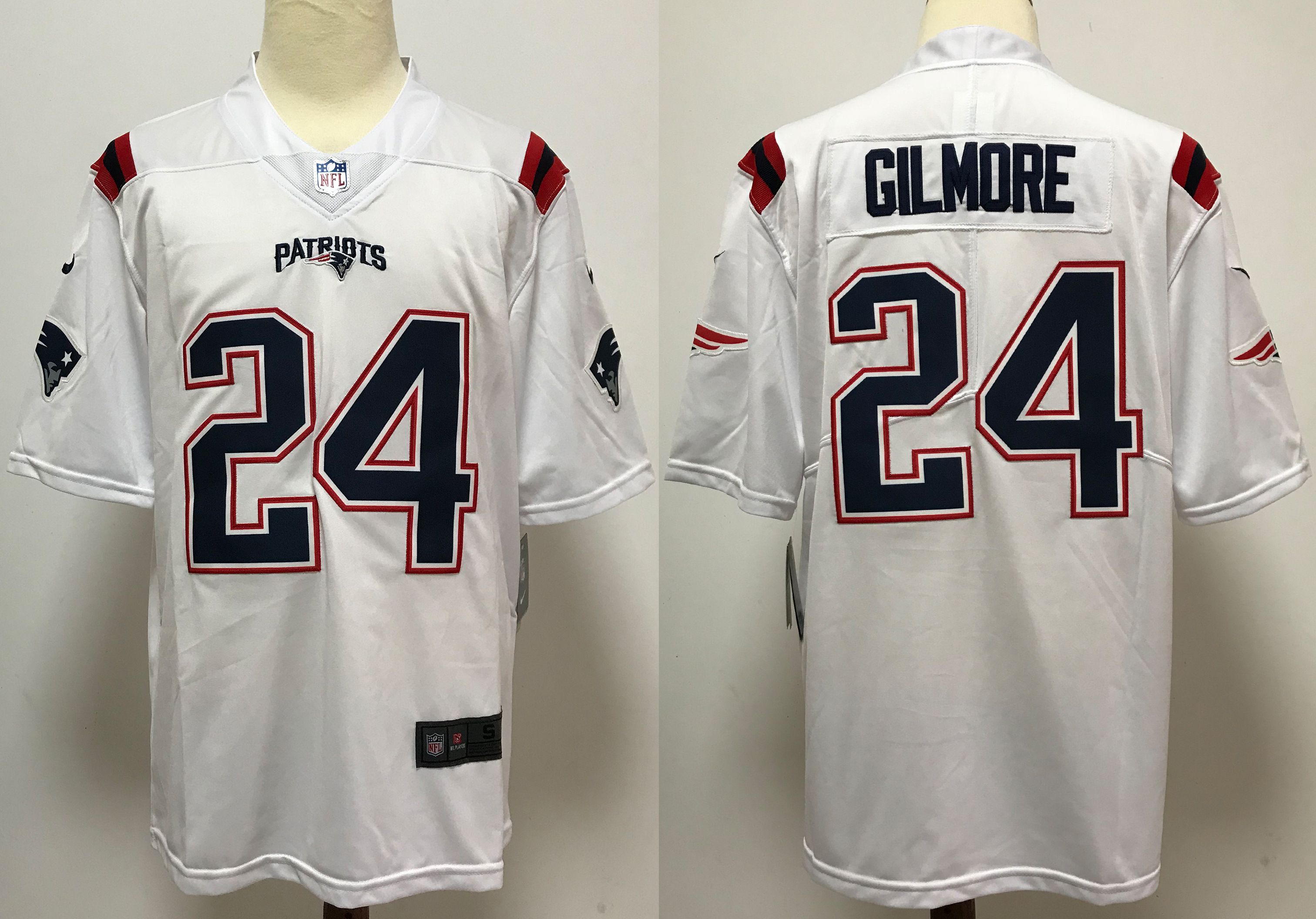 Men New England Patriots #24 Gilmore White Nike Vapor Untouchable Stitched Limited NFL Jerseys